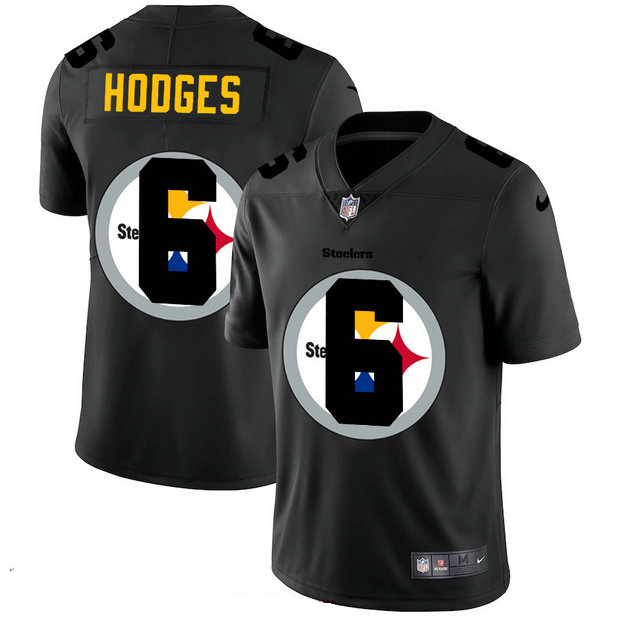 Pittsburgh Steelers #6 Devlin Hodges Men's Nike Team Logo Dual Overlap Limited NFL Jersey Black