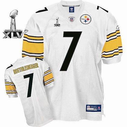 Pittsburgh Steelers #7 Ben Roethlisberger 2011 Super Bowl XLV Jersey White