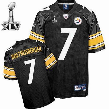 Pittsburgh Steelers #7 Ben Roethlisberger 2011 Super Bowl XLV Team Color Jersey black