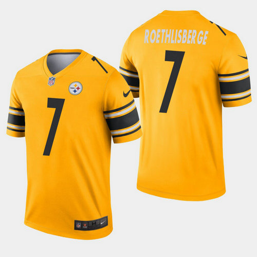 Pittsburgh Steelers #7 Ben Roethlisberger Inverted Legend Gold Jersey