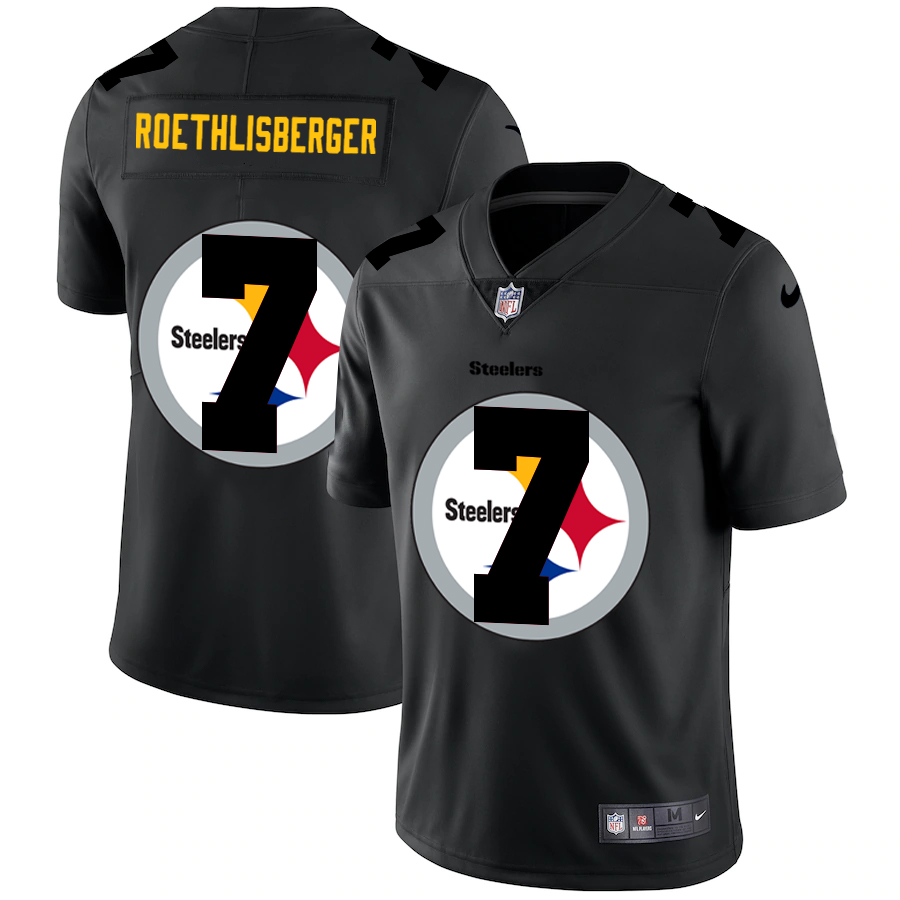 Pittsburgh Steelers #7 Ben Roethlisberger Men's Nike Team Logo Dual Overlap Limited NFL Jersey Black