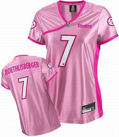 Pittsburgh Steelers #7 Ben Roethlisberger Women Pink Fashion Jersey