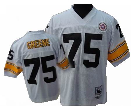 Pittsburgh Steelers #75 Joe Greene white Mitchellandness throwback jerseys