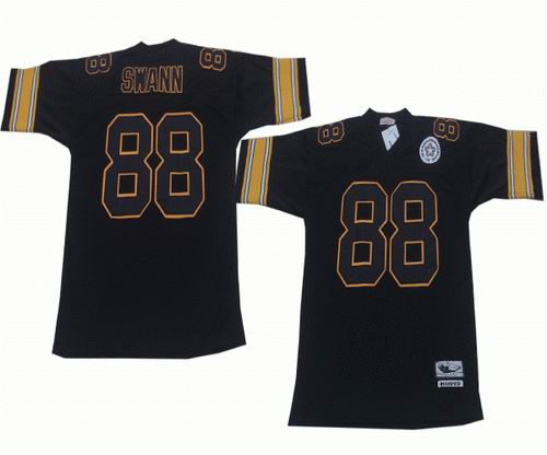 Pittsburgh Steelers #88 Lynn Swann black black number throwback jerseys
