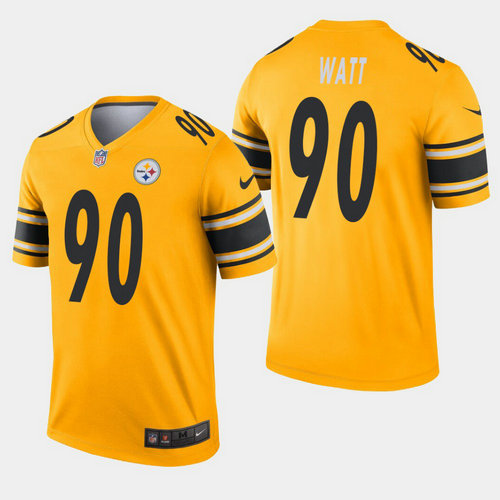 Pittsburgh Steelers #90 T.J. Watt Inverted Legend Gold Jersey