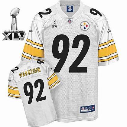 Pittsburgh Steelers #92 James Harrison 2011 Super Bowl XLV Jersey white
