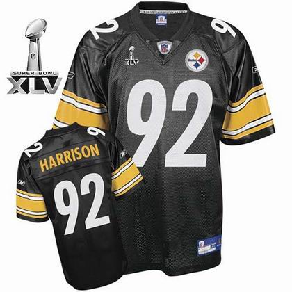 Pittsburgh Steelers #92 James Harrison 2011 Super Bowl XLV Team Color Jersey black