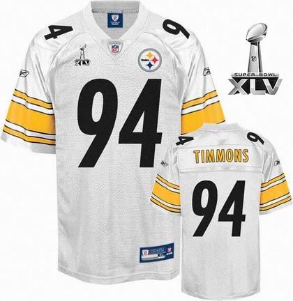 Pittsburgh Steelers #94 Lawrence Timmons 2011 Super Bowl XLV jerseys white
