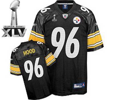 Pittsburgh Steelers #96 Ziggy Hood 2011 Super Bowl XLV Jersey black