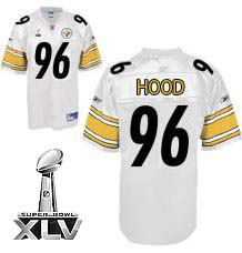 Pittsburgh Steelers #96 Ziggy Hood 2011 Super Bowl XLV Jersey white