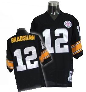 Pittsburgh Steelers 12# BRADSHAW black mitchellandness