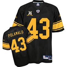 Pittsburgh Steelers 43# Troy Polamalu black 75th