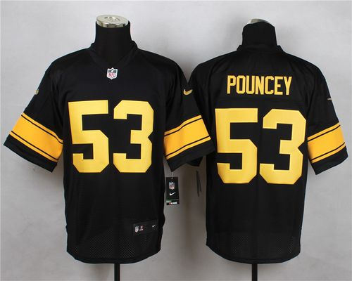 Pittsburgh Steelers 53 Maurkice Pouncey Black with gold NFL Elite Nike NFL Jerseys