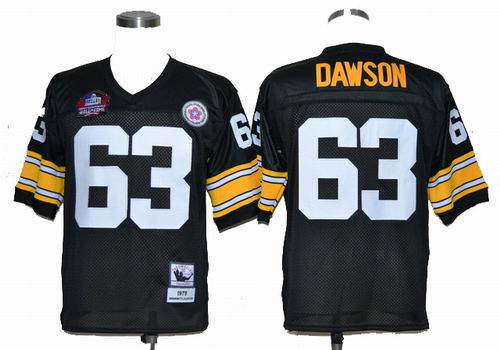 Pittsburgh Steelers 63 Dermontti Dawson Black M&N Hall of Fame 2012