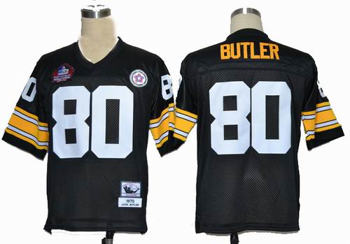 Pittsburgh Steelers 80 Jack Butler Black M&N Hall of Fame 2012