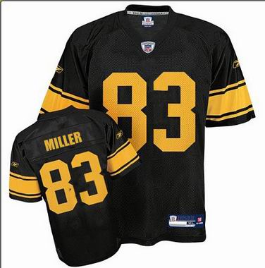 Pittsburgh Steelers 83# miller black jerseys yellow number