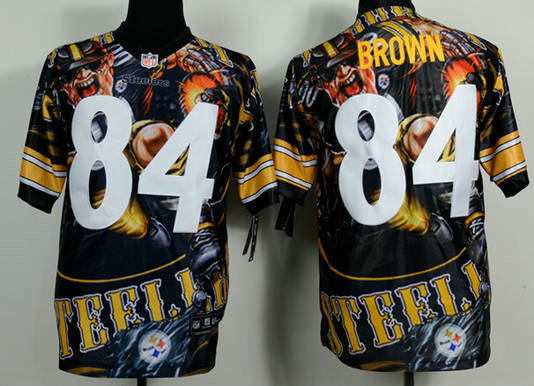 Pittsburgh Steelers 84 Antonio Brown Men Fanatical Version NFL Jerseys