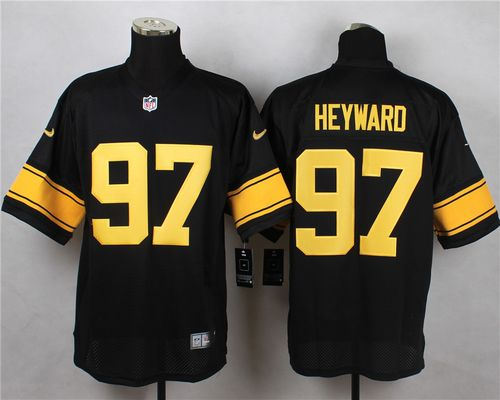 Pittsburgh Steelers 97 Cameron Heyward Black with gold NFL Elite Nike NFL Jerseys