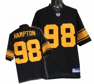 Pittsburgh Steelers Casey Hampton #98 black yellow number