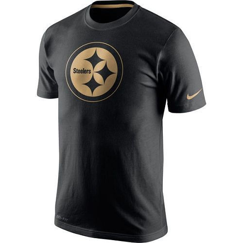 Pittsburgh Steelers Nike Black Championship Drive Gold Collection Performance T-Shirt
