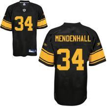 Pittsburgh Steelers Rashard Mendenhall #34 black Jersey yellow number