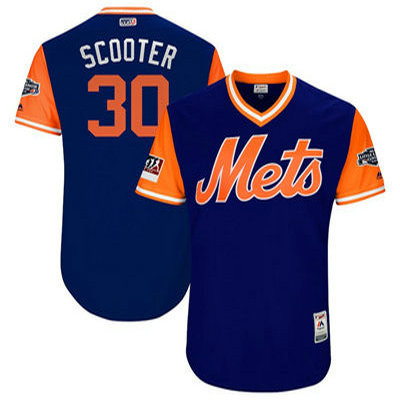 PlayersMets #30 Michael Conforto Scooter Royal 2018 Players Weekend Authentic Team Jersey
