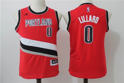 Portland Trail Blazers 0# Damian Lillard red Jersey