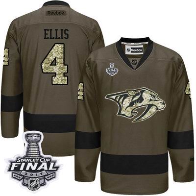 Predators #4 Ryan Ellis Green Salute to Service 2017 Stanley Cup Final Patch Stitched NHL Jersey