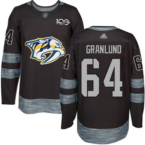 Predators #64 Mikael Granlund Black 1917-2017 100th Anniversary Stitched Hockey Jersey