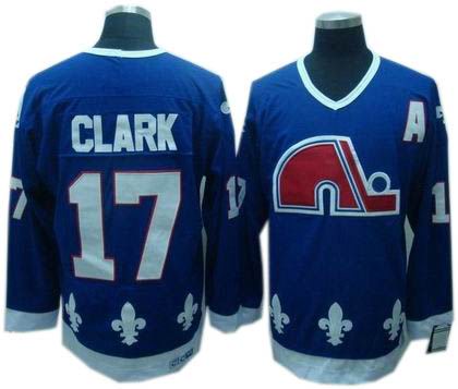 Quebec Nordiques #17 Clark Jerseys Blue CCM