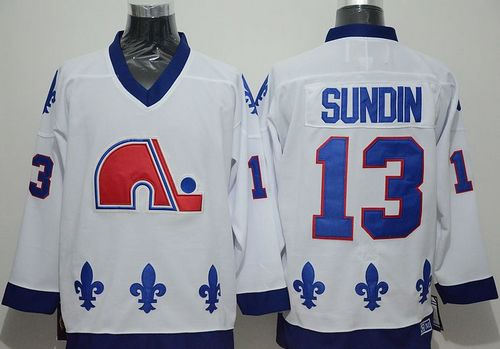 Quebec Nordiques 13 Mats Sundin White CCM Throwback NHL Jersey