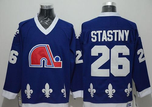 Quebec Nordiques 26 Peter Stastny Blue CCM Throwback NHL Jersey