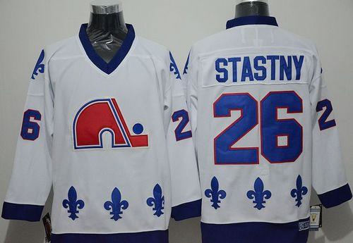 Quebec Nordiques 26 Peter Stastny White CCM Throwback NHL Jersey