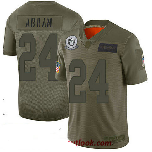 Raiders #24 Johnathan Abram Camo Youth Stitched Football Limited 2019 Salute to Service Jersey