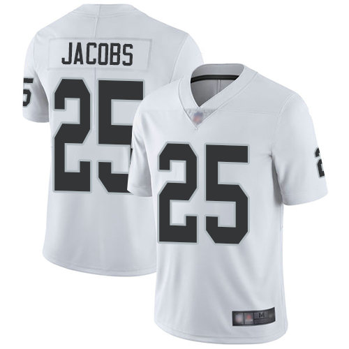 Raiders #25 Josh Jacobs White Men's Stitched Football Vapor Untouchable Limited Jersey