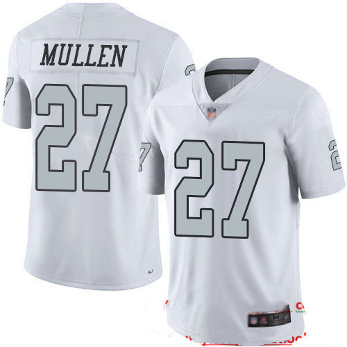 Raiders #27 Trayvon Mullen White Men's Stitched Football Limited Rush Jersey