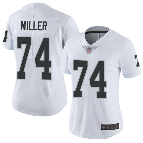 Raiders #74 Kolton Miller White Women's Stitched Football Vapor Untouchable Limited Jersey