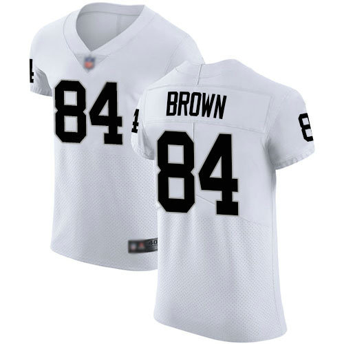 Raiders #84 Antonio Brown White Men's Stitched Football Vapor Untouchable Elite Jersey