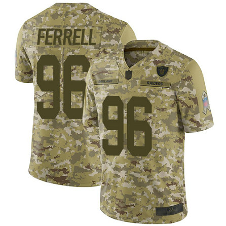 Raiders #96 Clelin Ferrell Camo Men's Stitched Football Limited 2018 Salute To Service Jersey