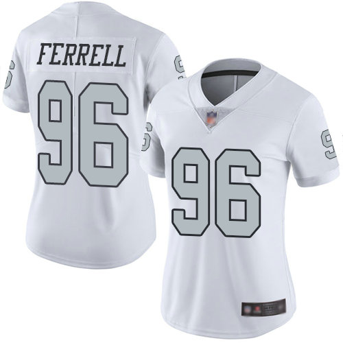Raiders #96 Clelin Ferrell White Women's Stitched Football Limited Rush Jersey