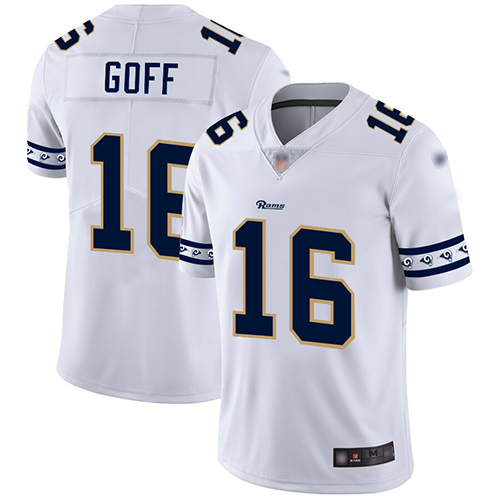 Rams #16 Jared Goff White Men's Stitched Football Limited Team Logo Fashion Jersey