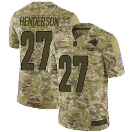 Rams #27 Darrell Henderson Camo Men's Stitched Football Limited 2018 Salute To Service Jersey