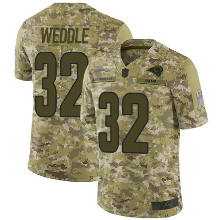Rams #32 Eric Weddle Camo Men's Stitched Football Limited 2018 Salute To Service Jersey