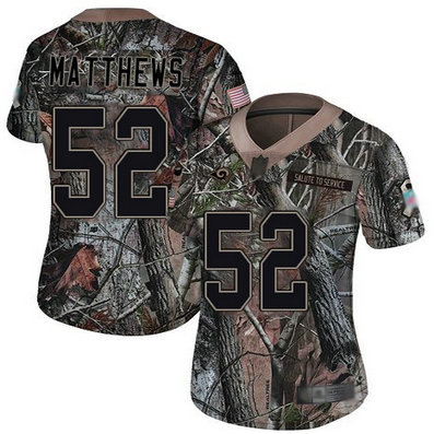 Rams #52 Clay Matthews Camo Women's Stitched Football Limited Rush Realtree Jersey