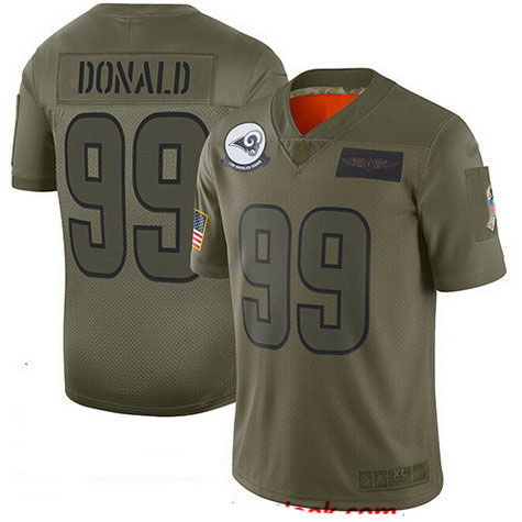 Rams #99 Aaron Donald Camo Youth Stitched Football Limited 2019 Salute to Service Jersey