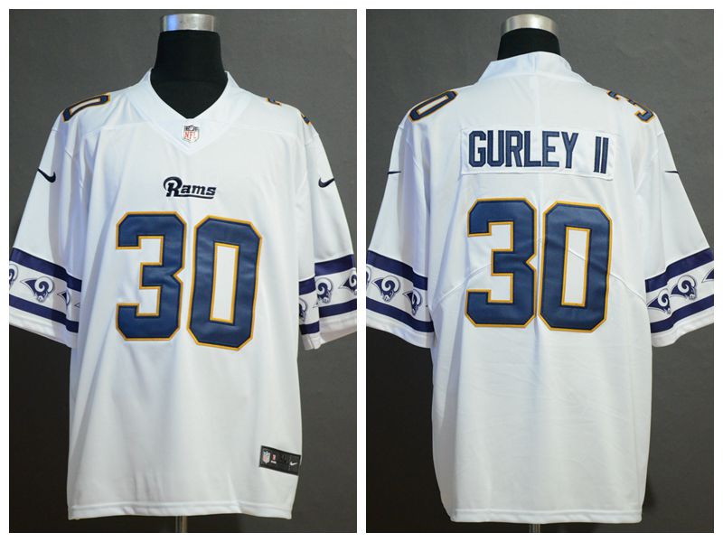 Rams 30 Todd Gurley II White Team Logos Fashion Vapor Limited Jersey