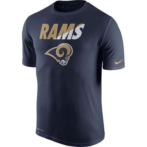 Rams Nike Navy Blue Legend Staff Practice Performance T-Shirt