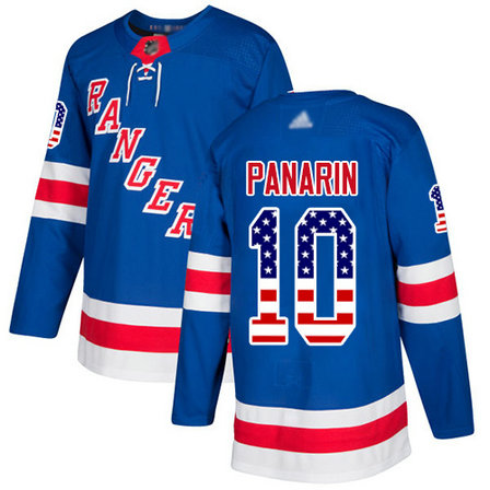 Rangers #10 Artemi Panarin Royal Blue Home Authentic USA Flag Stitched Youth Hockey Jersey