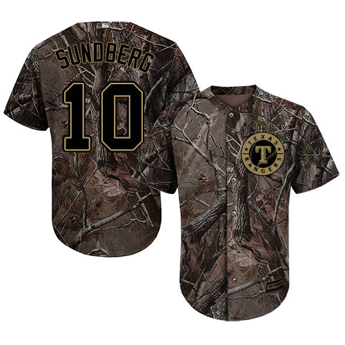 Rangers #10 Jim Sundberg Camo Realtree Collection Cool Base Stitched Baseball Jersey