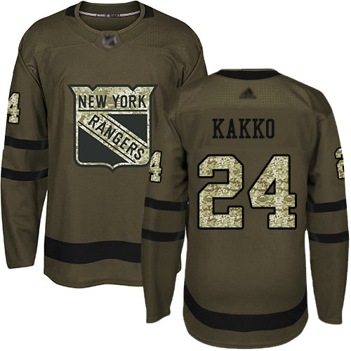 Rangers #24 Kaapo Kakko Green Salute to Service Stitched Hockey Jersey